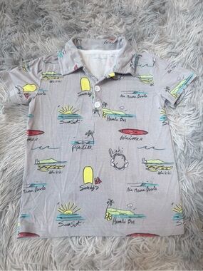 Coco moon Hawaii Surf Printed Toddler Polo
